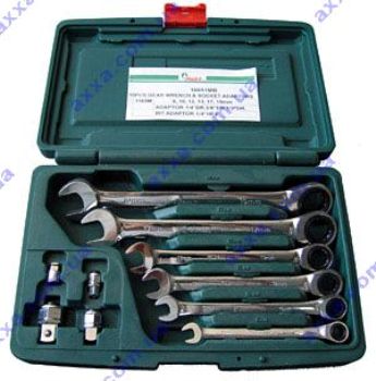 Комплект ключей с храповым механизмом HANS 16651MB, 10 предметов Комплект ключей с храповым механизмом HANS 16651MB, 10 предметов