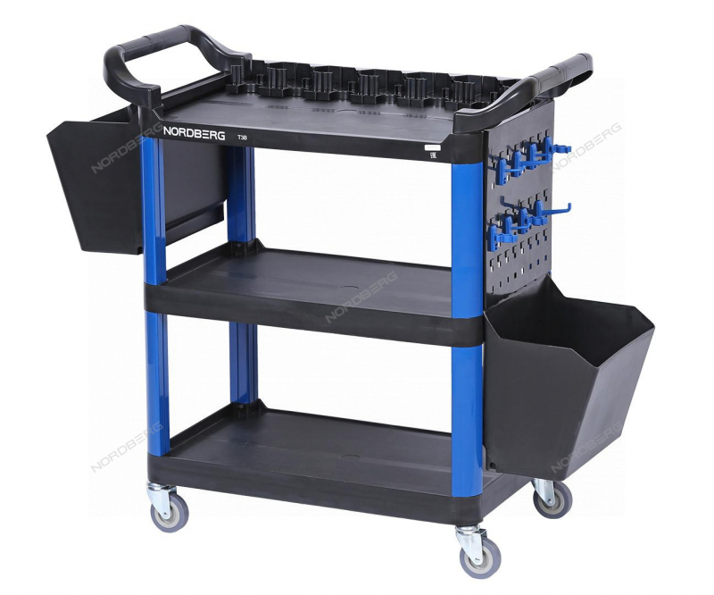 Тележка инструментальная NORDBERG T3B, открытая, 3 полки Тележка инструментальная NORDBERG T3B, открытая, 3 полки