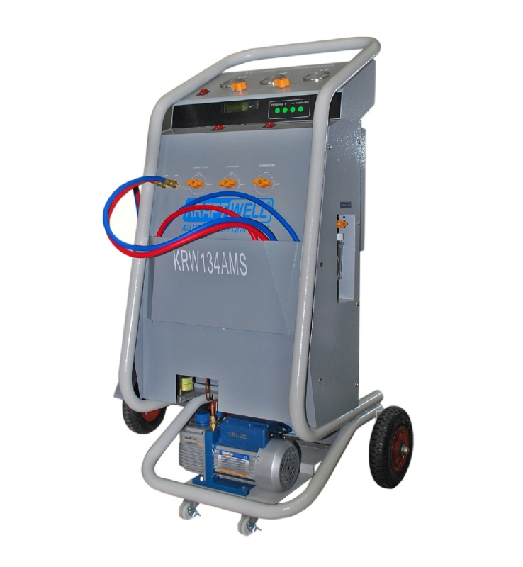 Установка для заправки автомобильных кондиционеров KraftWell KRW134AMS, ручная Установка для заправки автомобильных кондиционеров KraftWell KRW134AMS, ручная