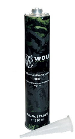 1K Полиуретановый герметик черный (310 мл) WOLF 515.0310 1K Полиуретановый герметик черный (310 мл) WOLF 515.0310
