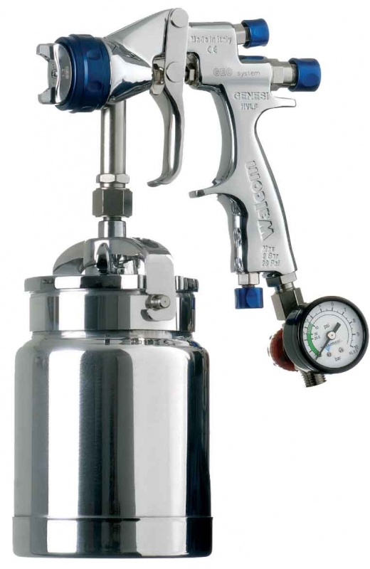 Краскопульт профессиональный для финишной окраски, нижний бачок 1л WALCOM GENESI I HTE 954013 Краскопульт профессиональный для финишной окраски, нижний бачок 1л WALCOM GENESI I HTE 954013