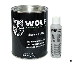 2K Напыляемая полиэфирная шпатлевка (1.2 кг) WOLF 104.1200 2K Напыляемая полиэфирная шпатлевка (1.2 кг) WOLF 104.1200