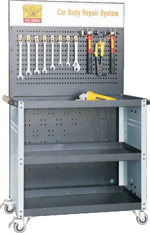 Тележка инструментальная Atis FY903H, открытая, 3 полки, с панелью для инструмента Тележка инструментальная Atis FY903H, открытая, 3 полки, с панелью для инструмента